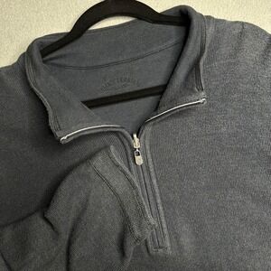 Tommy Bahama Mens Dark Gray Textured Quarter Zip Pullover Sweater Size XL
